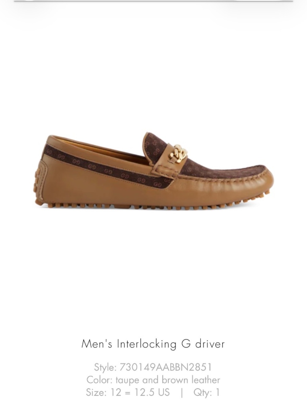 Gucci Men's Interlocking G Driver Sz 12.5